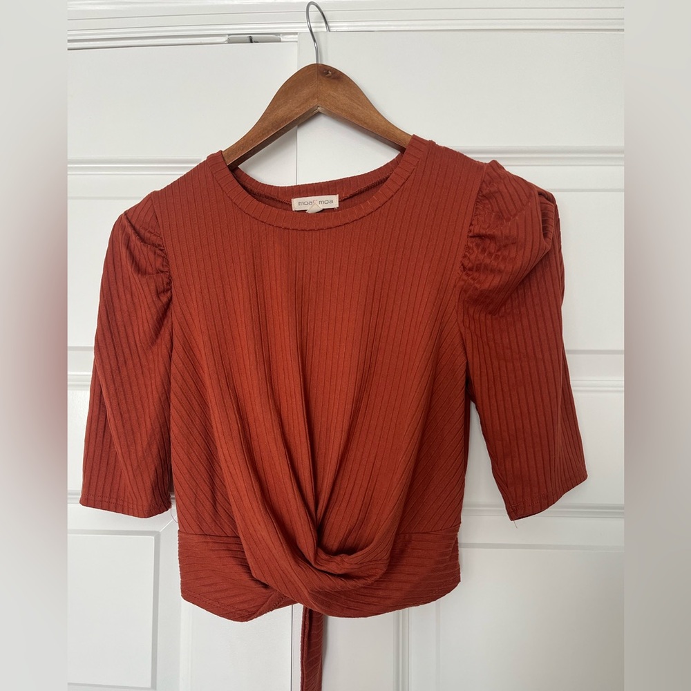 Dry Goods Moa Moa Rust Tie Blouse
